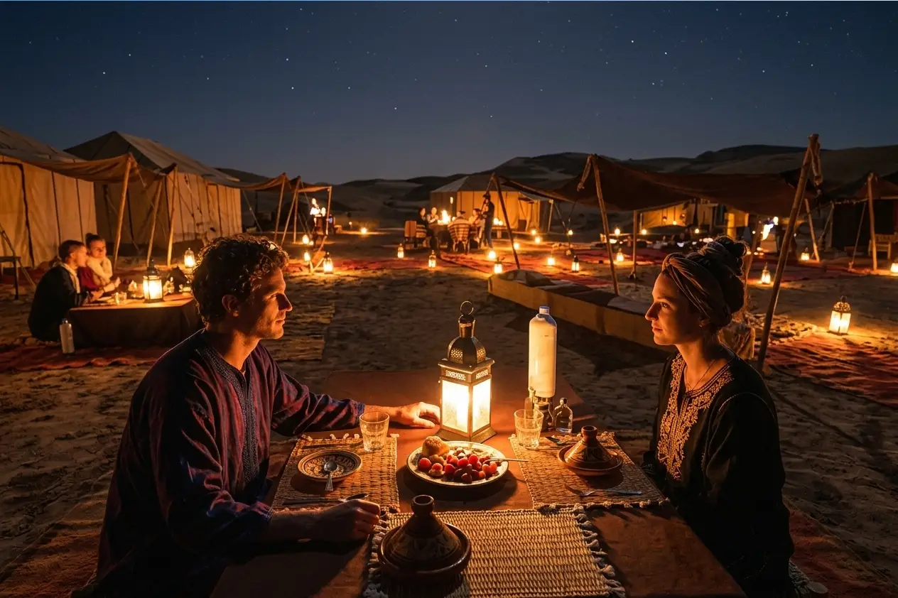 dîner dans le désert d'Agafay